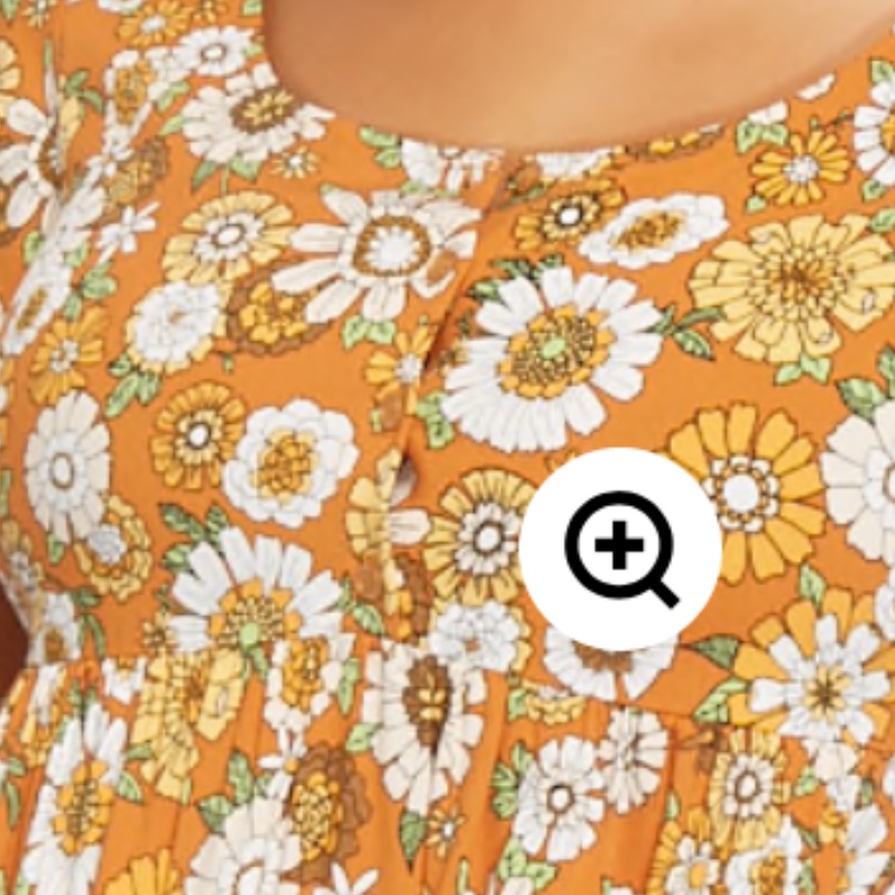 NWOT Forever 21 Hippie/Boho Orange Floral Dress - Picture 4 of 8
